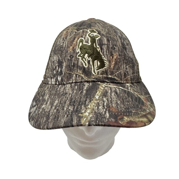 Wyoming Cowboys Mossy Oak Camo Hat Mesh Olive Green Adjustable Captivating HG - Picture 1 of 10